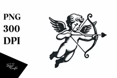 Distressed Cupid Heart, Vintage PNG Product Image 1