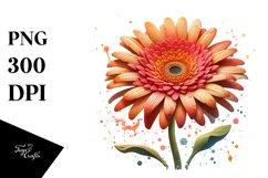 Stained Gerbera Watercolor Splash | Clipart Product Image 3