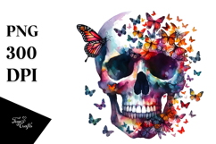 Colorful Painting with Butterfly Silhouettes PNG Product Image 1