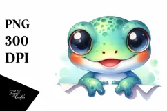 Baby Frog Smiling with Big Eyes on Invisible Paper Product Image 3