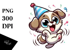 Silly Catoon Puppy with Expressive Eyes PNG Product Image 1