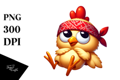 Ridiculously Cute Chicken with Party Hat, Transparent PNG Product Image 1