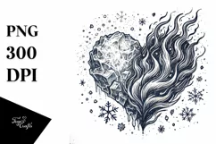 Simple Vintage Hand Drawn Heart PNG Product Image 1