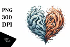 Simple Vintage Hand Drawn Heart PNG Product Image 1