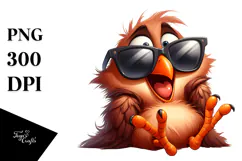 Playful Bird with Sunglasses PNG Product Image 1
