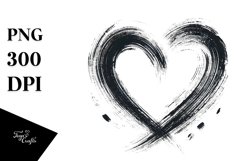 Simple Paint Brush Style Heart PNG Product Image 1