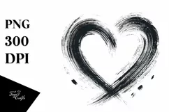 Simple Paint Brush Style Heart PNG Product Image 1