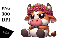 Funny Cow with Flower Crown.png Product Image 1