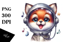 Energetic Baby Fox with Big Eyes PNG Product Image 1