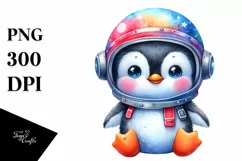 Colorful Astronaut Helmet Penguin | Clipart Product Image 1