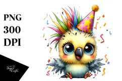 Energetic Baby Parrot with Big Eyes PNG Product Image 1