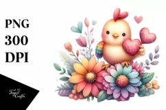 Colorful Pastel Chicken Holding Heart Product Image 1