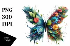 Vibrant Abstract Flower Butterfly PNG Product Image 3