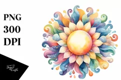Colorful Pastel Sun Zinnia Frame | Sublimation | Clipart Product Image 3