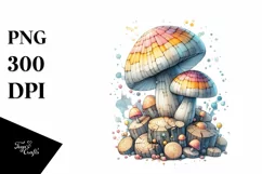 Pastel Wooden Small Stained Mushroom PNG Product Image 3