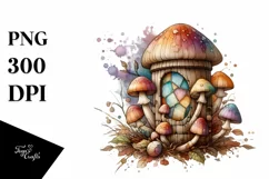 Glossy Stained Mushroom, Transparent PNG Product Image 3