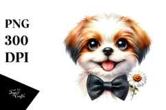Funny Dog with Bow and Tie, Transparent PNG Product Image 1