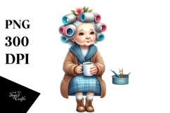 Old Lady Sitting on Bench Product Image 1