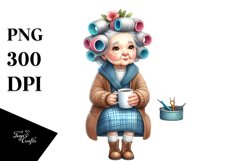 Old Lady Sitting on Bench Product Image 1