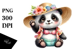 Adorned Baby Panda with Beachwear, High-Res PNG Product Image 1