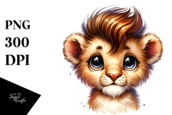 Cute Baby Lion with Cool Haircut, Transparent PNG Product Image 1