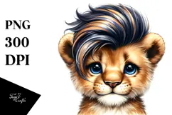 Energetic Baby Lion PNG Product Image 1