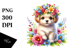 Cute Puppy with Flower Crown, 20 oz Tumbler Product Image 1
