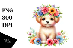 Cute Flower Crown Puppy, 20 oz Tumbler Product Image 1