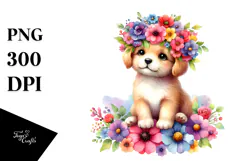 Cute Flower Crown Puppy, 20 oz Tumbler Product Image 1