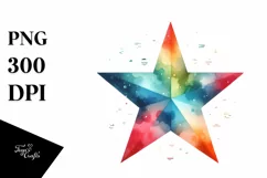 Colorful Watercolor Star | Watercolor Splash Product Image 3