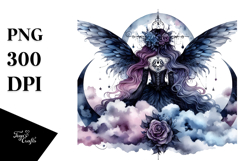 Gothic Fairy on a Cloud PNG Product Image 1