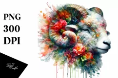 Artistic Vibrant Lamb Flowers | Clipart Product Image 1