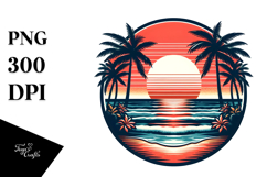Retro Beach Sunset Clipart Tshirt, 20 oz Tumbler Product Image 1