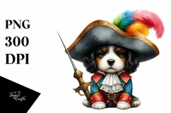 Wearing Musketeer Suit Puppy Clipart Product Image 3