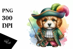 Puppy Musketeer Suit Watercolor Product Image 1