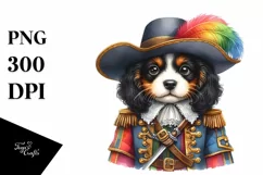 Wearing Musketeer Suit Puppy Clipart Product Image 3