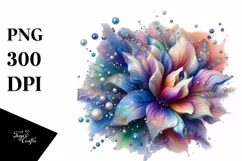 Abstract Iris Diamond Watercolor Splash PNG Product Image 3