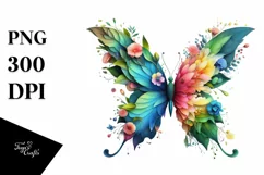 Vibrant Watercolor Butterfly PNG Product Image 3