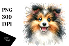 Happy Shetland Sheepdog PNG Product Image 1
