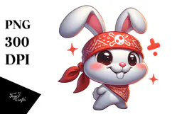 Ridiculously Cute Bunny with Bandana, Animated PNG Product Image 1