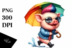 Baby Pig Running with Contempt PNG Product Image 3
