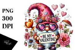 Valentines Gnome with Sunglasses PNG Product Image 1