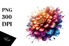 Abstract Watercolor Zinnia Product Image 3