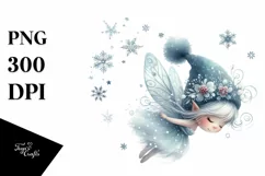 Whimsical Fairy in Snow PNG Product Image 1