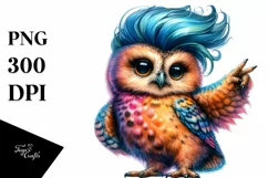 Cute Baby Owl Posing like a Model PNG Product Image 3