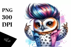 Cute Baby Owl Posing like a Model PNG Product Image 3
