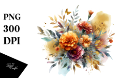 Abstract Summer Marigold Bouquet PNG Product Image 1