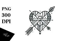 Tattoo Style Stained Heart PNG Product Image 1