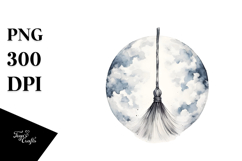 Washed Watercolor Broomstick, PNG Product Image 1