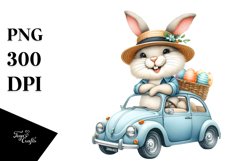 Watercolor Goofy Bunny with Modern Dressing PNG Product Image 1